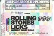 ROLLING STONES LICKS World Tour 2003